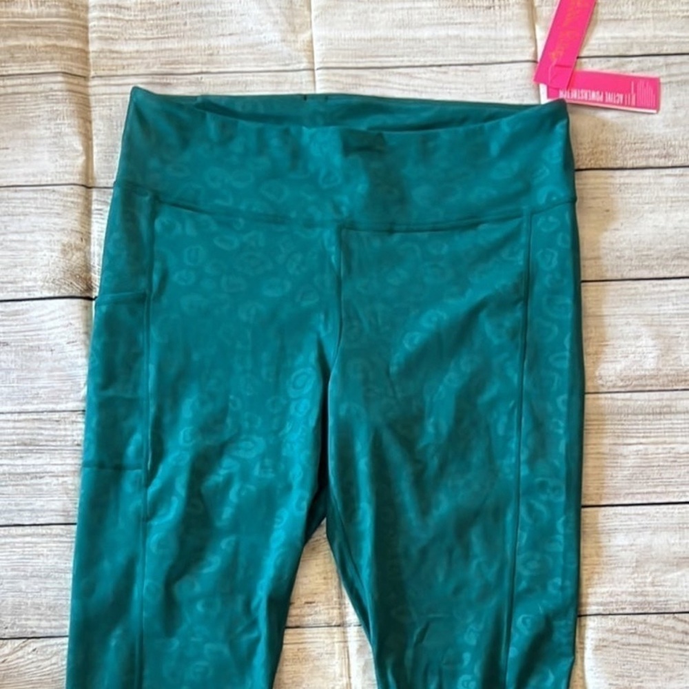 Lilly Pulitzer Luxletic Teal Leggings XXL NWT